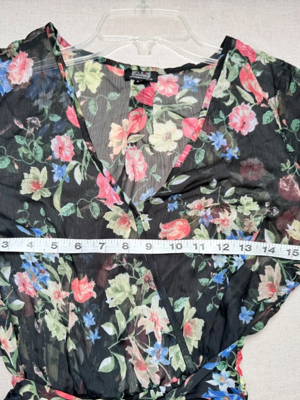 Spy Zone Black Sheer Floral Feminine Summer Maxi Dress Wedding Graduation Size S - Picture 10 of 12